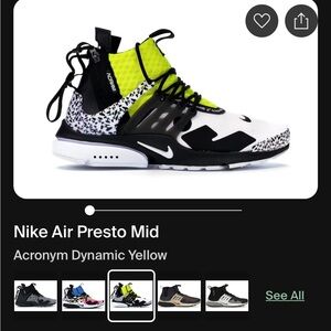 Nike Air Presto Mid ACRONYM - Dynamic Yellow Black White